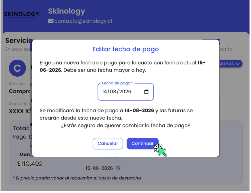 <p>Confirma los cambios. Se aplicarán a partir del próximo cobro.</p>
