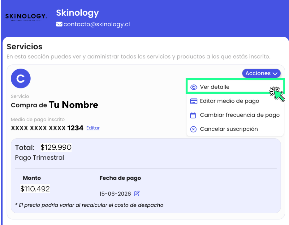 <p>En el menú desplegable, selecciona <strong>Ver detalle</strong></p>