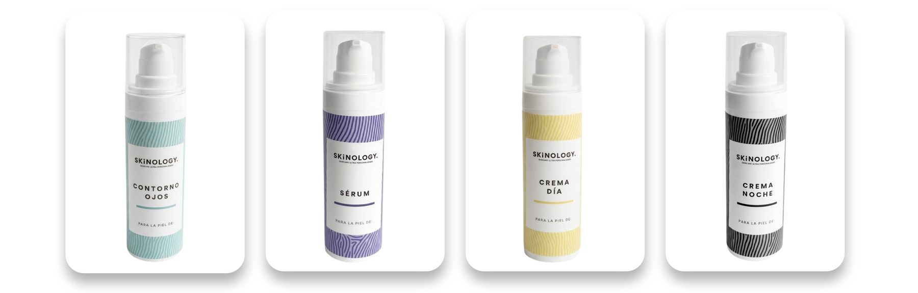 Contorno ojos, sérum, crema día y crema noche Skinology